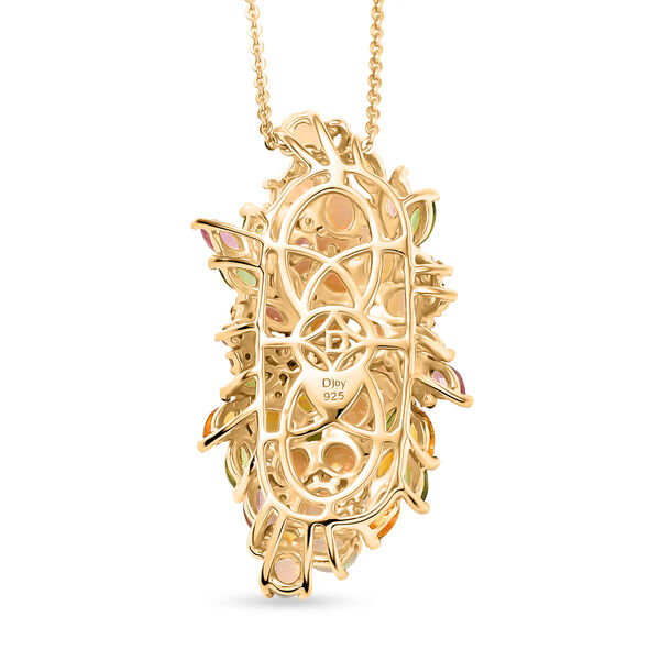 D’Joy AA äthiopischer Welo Opal, Tsavorite Granat, Zirkon, rosa und gelber Saphir Anhänger mit 50cm Kette - 4,58 ct. image number 5