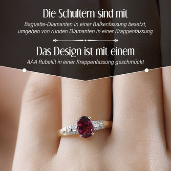AAA Rubellit und Diamant Ring - 1,41 ct.