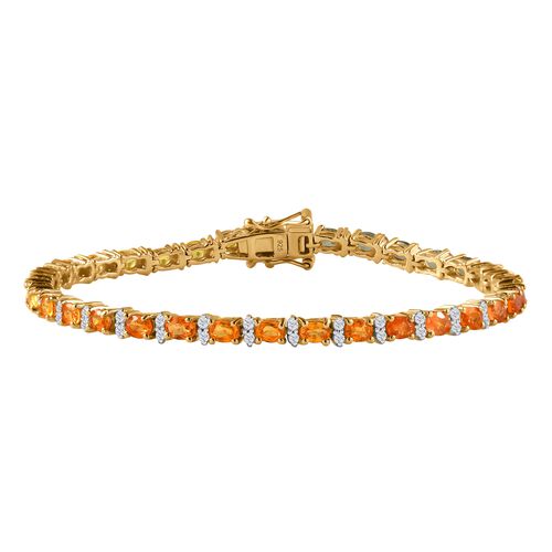 Orange Saphir und Zirkon Armband, 19 cm - 8,98 ct. image number 0