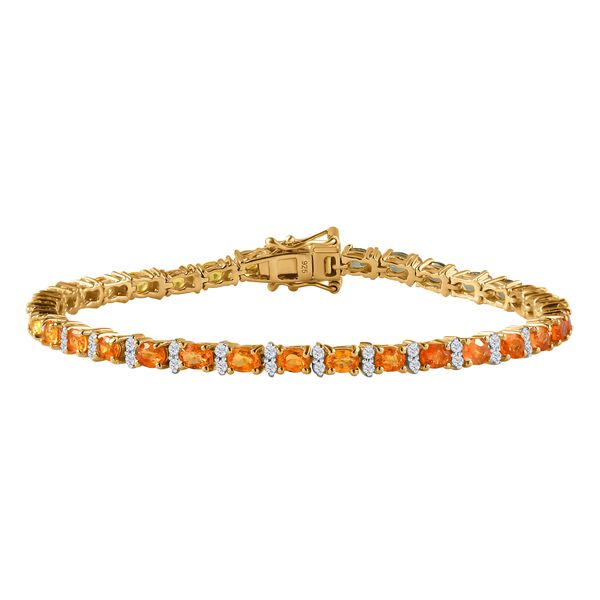 Orange Saphir und Zirkon Armband, 19 cm - 8,98 ct. image number 0