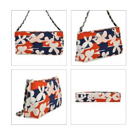 Umh&auml;ngetasche mit Blumenmuster aus Seide, mehrfarbig