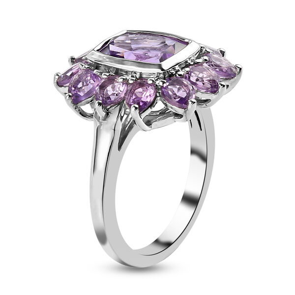Natürlicher, marokkanischer Amethyst-Ring, 925 Silber platiniert  ca. 3,97 ct image number 5