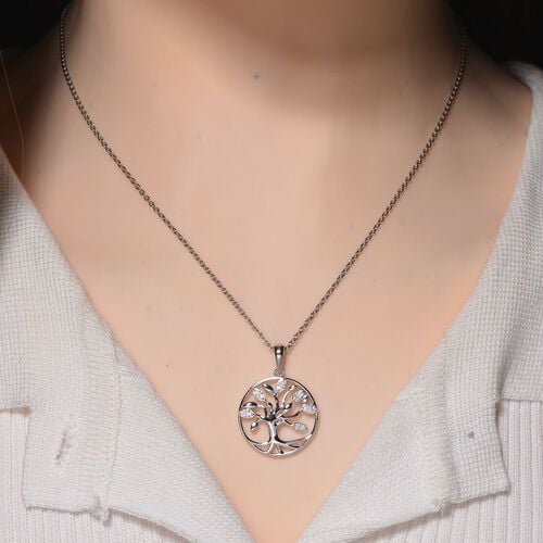 Moissanit Schmuckset 925 Silber rhodiniert und Edelstahl platiniert ca. 0,14 ct. image number 1