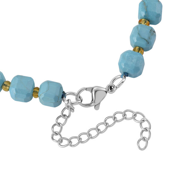 Blauer Howlit, Glas Armband, flexibel, 316L Edelstahl 58.00 ct image number 4