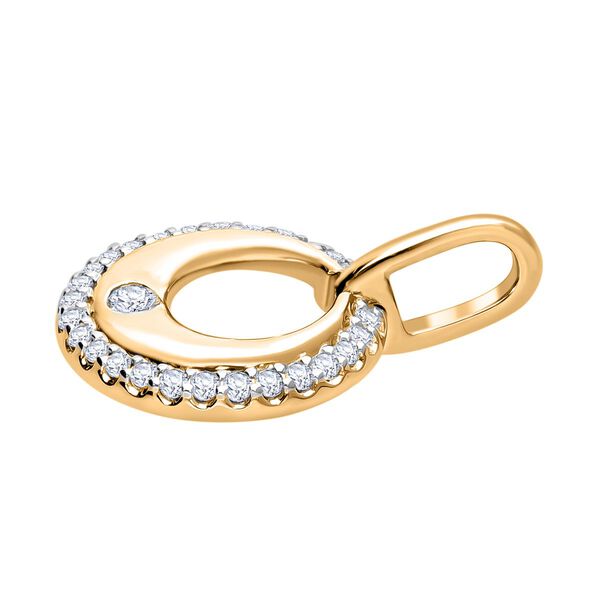 LUXURIANT SI-GH Labor Diamant Anh&auml;nger, 925 Silber Gelbgold Vermeil - 0,26 ct. image number 2