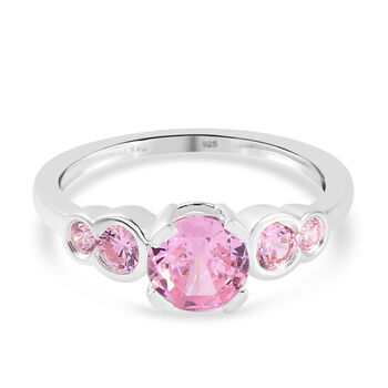 LUSTRO STELLA - Rosa Zirkonia Ring 925 Silber (Gr&ouml;&szlig;e 16.00)