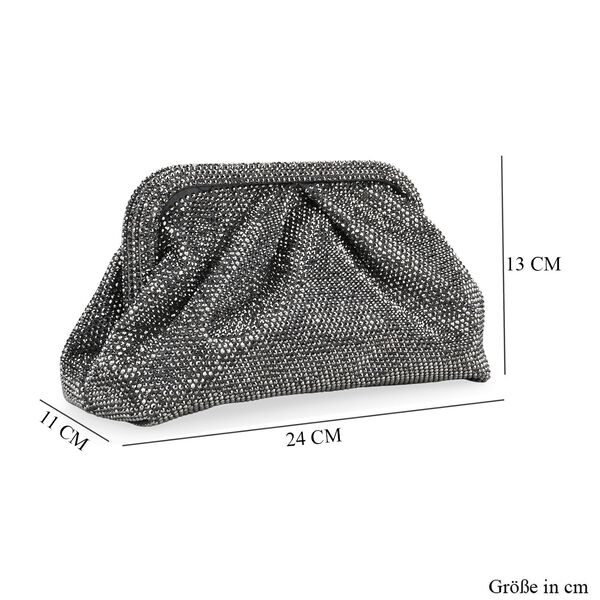 Clutch mit Metallschulterriemen, 24x11x13cm, Grau image number 5