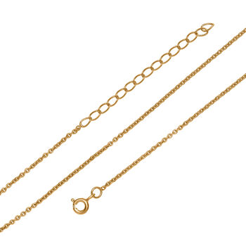 Singapurkette, 925 Silber 750 Gelb Vergoldet, ca. 45 cm + 5 cm Extender, ca. 2,16g