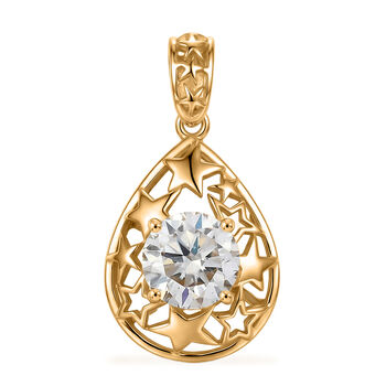 D'Joy Moissanit Anh&auml;nger 925 Silber Gold ca. 1.20 ct