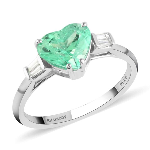 RHAPSODY AAAA Kolumbianischer Smaragd und VS Diamant Ring in 950 Platin - 1,71 ct.