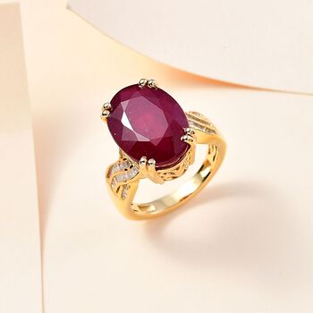 Afrikanischer Rubin und Diamant Ring - 15,28 ct.