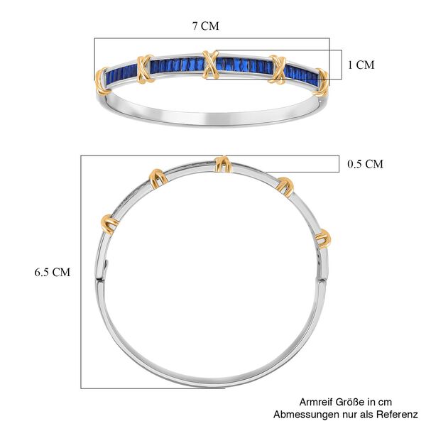 Blauer Zirkonia Armreif ca. 19 cm, bicolor image number 6