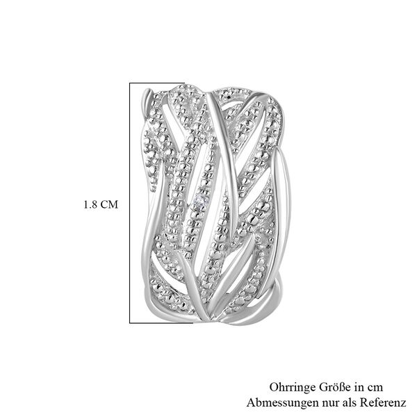 Wei&szlig;er Diamant, Ohrringe 925 Silber platiniert ca. image number 6