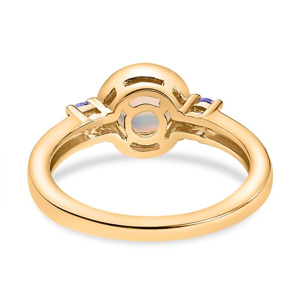 AA Nat&uuml;rlicher, &auml;thiopischer Welo Opal, Tansanit Ring 925 Silber vergoldet (Gr&ouml;&szlig;e 16.00) ca. 0,74 ct image number 7