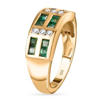 Kagem sambischer Smaragd und Zirkon-Ring - 0,84 ct.