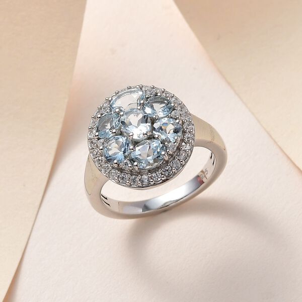 Espirito Santo Aquamarin und Zirkon Ring, ca. 2.87 ct. image number 2