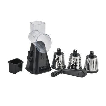 HOMESMART Obst- und Gem&uuml;seschneider mit 3 Klingen, 18x14x28cm, Schwarz