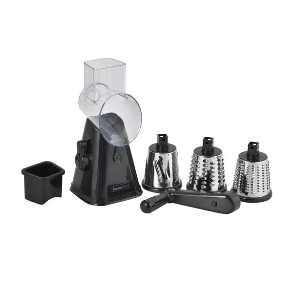 HOMESMART Obst- und Gem&uuml;seschneider mit 3 Klingen, 18x14x28cm, Schwarz