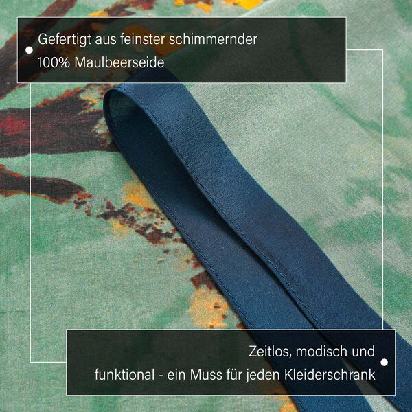LA MAREY: Premium Selection - 100% Maulbeerenseiden-Halztuch mit Lebensbaum Druck, 35 x 150 cm, Lebensbaum image number 3