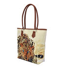 Handtasche mit realistischem Leopardenmuster, Größe 42x10x35,5 cm, Beige und Braun image number 4