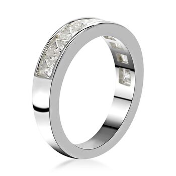 Moissanit-Ring, 925 Silber Platin  ca. 1,22 ct