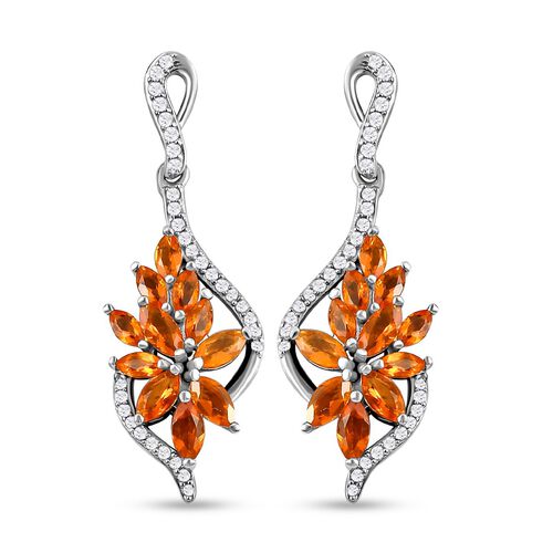 Salamanca Feueropal-Ohrringe, 925 Silber platiniert ca. 2.28 ct image number 0