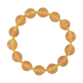 Champagnerfarbenes Armband im Murano-Stil, 16,5 cm