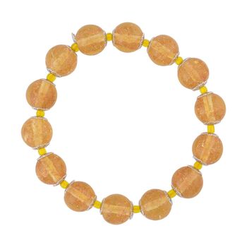 Champagnerfarbenes Armband im Murano-Stil, 16,5 cm