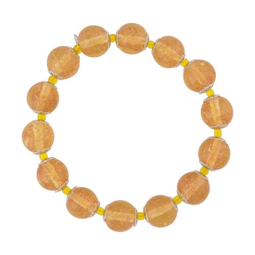 Champagnerfarbenes Armband im Murano-Stil, 16,5 cm image number 0
