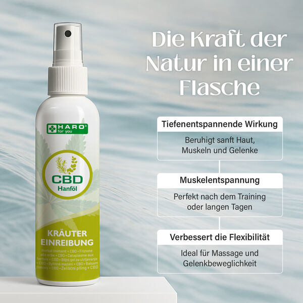 CBD Hanföl - Kräuter Einreibung, 200 ml image number 1