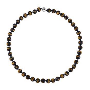 Blaue Tigerauge-Halskette, 50 cm - 335 ct.