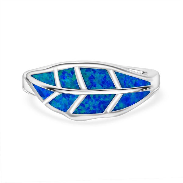 Simulierter blauer Opal Ring image number 0
