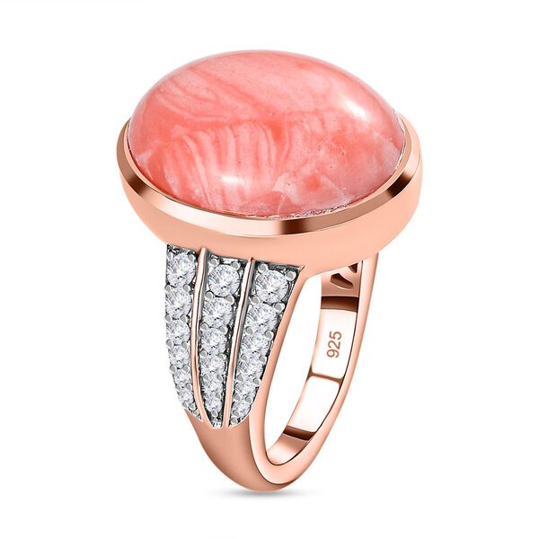 Oregon Sunrise Pfirsich Opal und Zirkon-Ring - 7,02 ct. image number 4