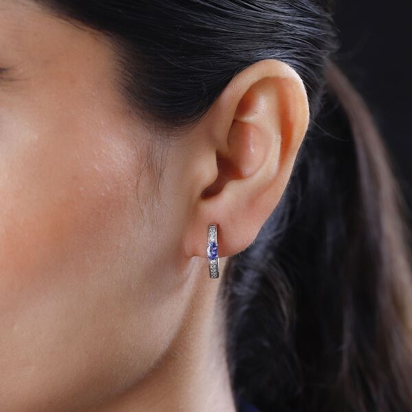 AAA Tansanit und Zirkon Ohrringe - 0,83 ct. image number 3