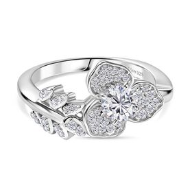 D'Joy Moissanit Ring 925 Silber rhodiniert (Größe 18.00) ca. 0.68 ct D'Joy Moissanit Ring 925 Silber rhodiniert (Größe 18.00) ca. 0.68 ct