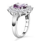Amethyst und weißer Zirkonia-Ring, reines Ionenbeschichtetes Messing  ca. 7,26 ct image number 4