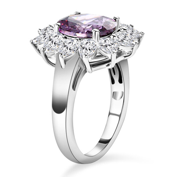 Amethyst und weißer Zirkonia-Ring, reines Ionenbeschichtetes Messing  ca. 7,26 ct image number 5