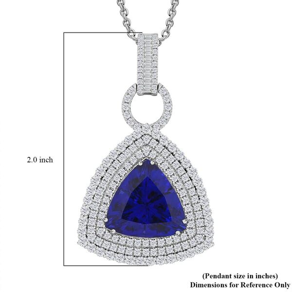 Chairman's Vault Collection - zertifiziert und gepr&uuml;ft RHAPSODY AAAA Tansanit und VS-EF Diamant Anh&auml;nger mit 45cm Kette in 950 Platin - 24,39 ct. image number 5