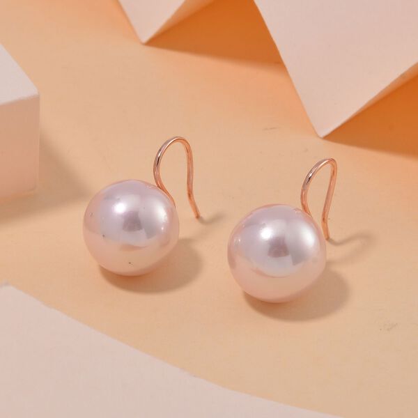 Rosa Muschelkernperle Ohrringe 925 Silber rosévergoldet image number 2