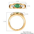Kolumbianischer Smaragd, weißer Zirkon Ring 925 Silber Gelbgold Vermeil (Größe 18.00) ca. 0.80 ct image number 6