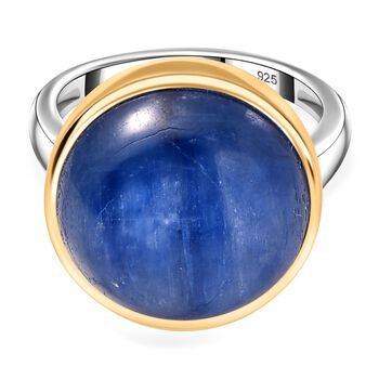 Kyanit Ring 925 Silber platiniert und vergoldet (Gr&ouml;&szlig;e 17.00) ca. 14,91 ct