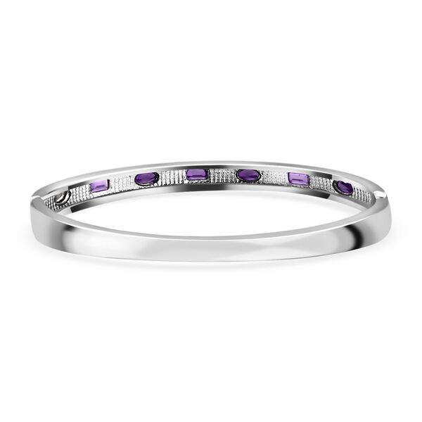 Afrikanischer Amethyst Armreif ca. 19 cm Edelstahl ca. 1.70 ct image number 4