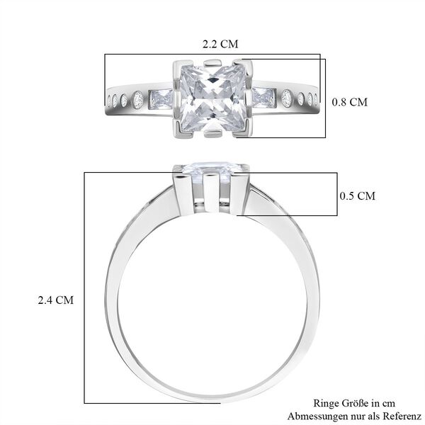 Lustro Stella wei&szlig;er Zirkonia Ring, 925 Silber rhodiniert image number 6