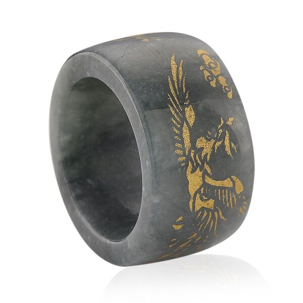 EXTREM SELTEN - Natürlicher Olmek Jadeit Ring 19 cm ca. 35.00 ct (Größe 18.00) image number 6