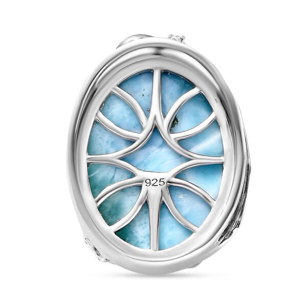 AA Nat&uuml;rlicher gr&uuml;ner Larimar und Zirkon Anh&auml;nger - 19,06 ct. image number 5