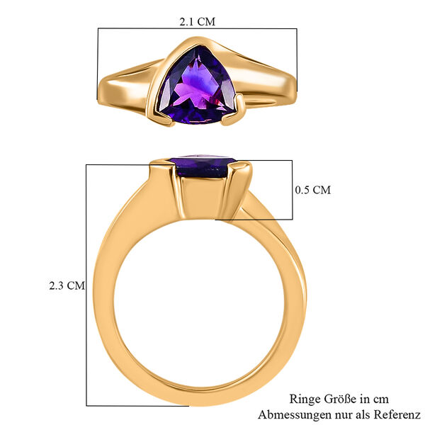 Natürlicher, marokkanischer Amethyst-Ring, 925 Silber Gelbgold Vermeil  ca. 1,72 ct image number 7