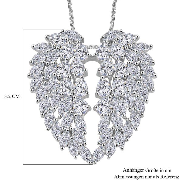 GP Amore Kollektion - Weißer Zirkon und blauer Saphir Anhänger mit 45cm Kette - 8,33 ct. image number 7
