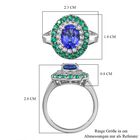 AAAA Tansanit, Kolumbianischer Smaragd Ring 950 Platin (Größe 20.00) ca. 3,29 ct image number 6