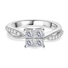 Moissanit Ring 925 Silber rhodiniert (Größe 20.00) ca. 0,82 ct