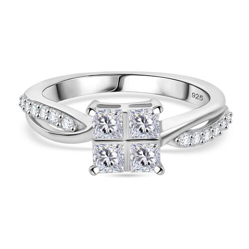Moissanit Ring 925 Silber rhodiniert (Größe 20.00) ca. 0,82 ct image number 0